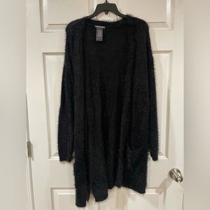 Black furry sweater